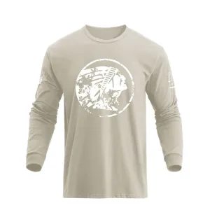100% COTTON NATIVE AMERICAN GRAPHIC LONG SLEEVE T-SHIRT