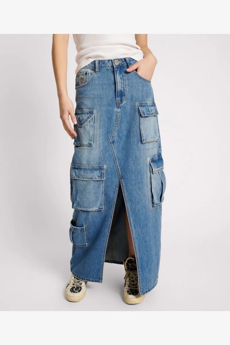 90S CARGO POCKET COLUMN DENIM - PACIFICA