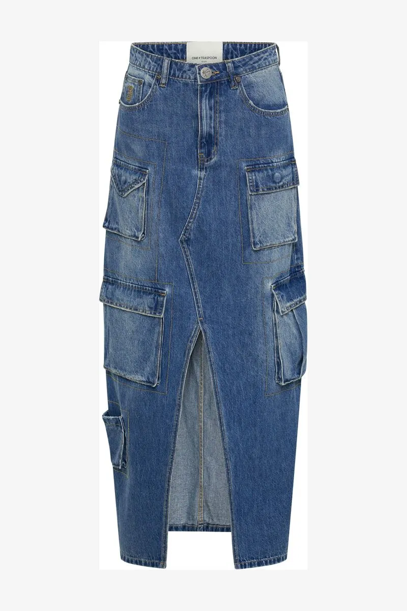 90S CARGO POCKET COLUMN DENIM - PACIFICA