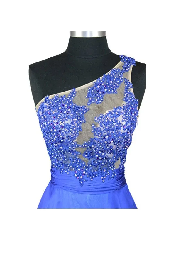 Anneprom A-Line One Shoulder Chiffon Prom/Evening Dresses APB0022