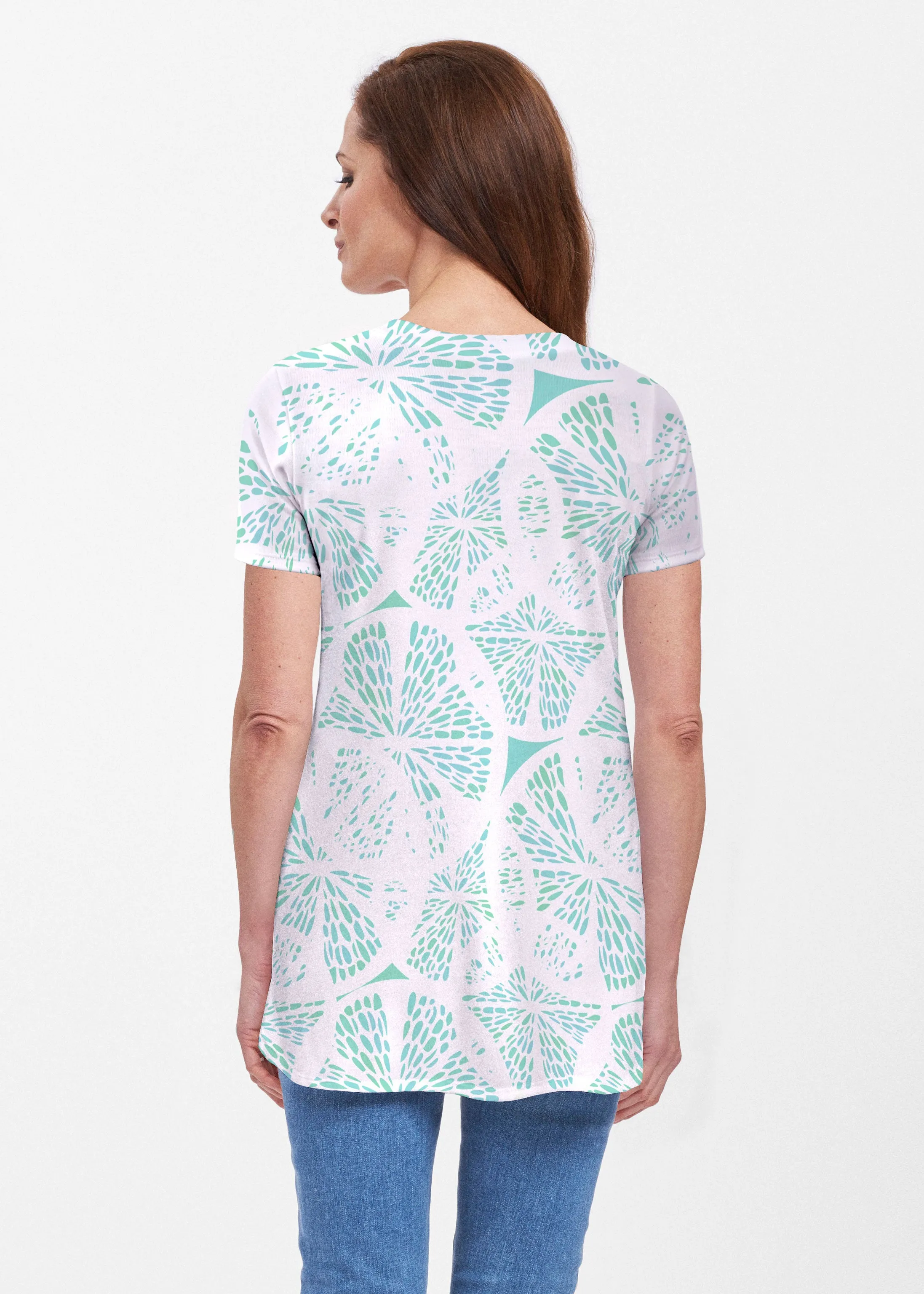 Aqua Citrus (7855) ~ Butterknit Short Sleeve Tunic