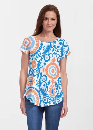 Archery Navy (14208) ~ Signature Short Sleeve Scoop Neck Flowy Tunic