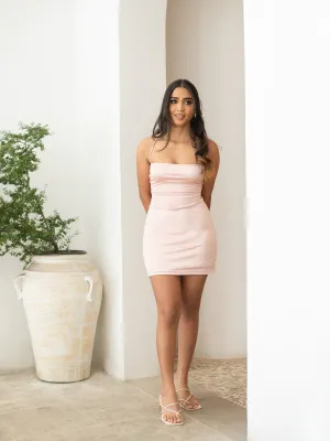 Back Criss Cross Detailed Mini Dress