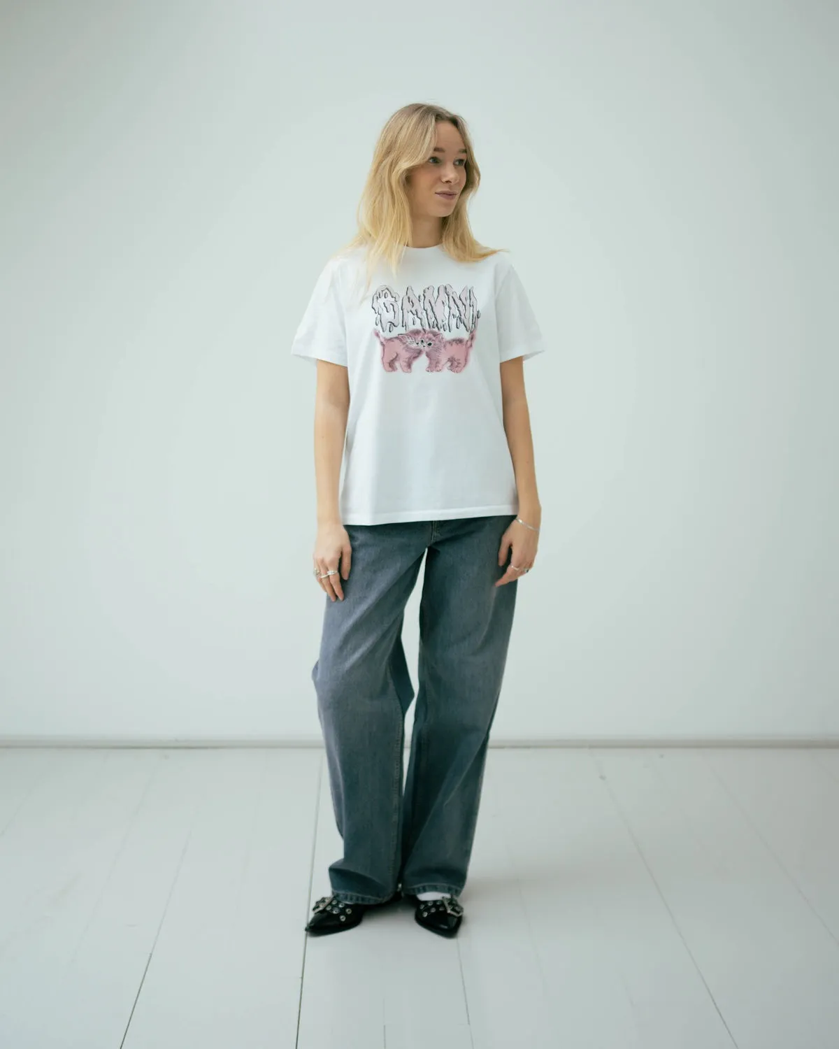 Basic Jersey Cats Relaxed T-shirt - Bright White