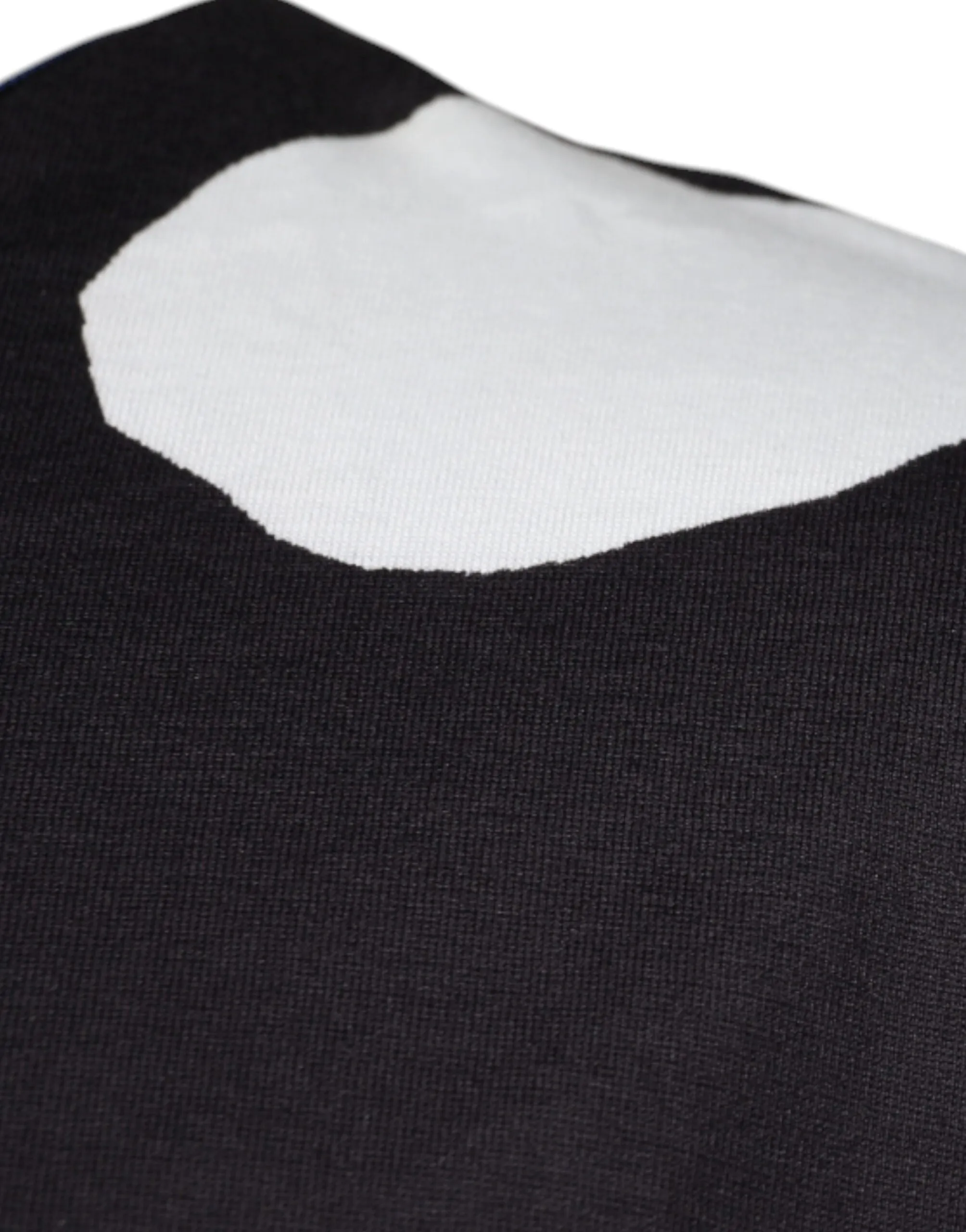 Black White Printed Cotton Crew Neck T-shirt
