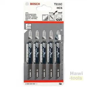 BOSCH T111C BOSCH Jigsaw Blades 100mm 5 PC