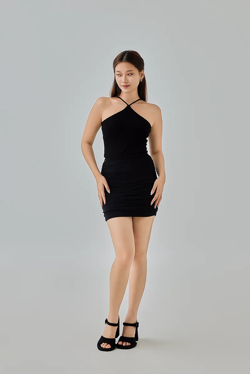 Briella Ruched Mesh Mini Skirt