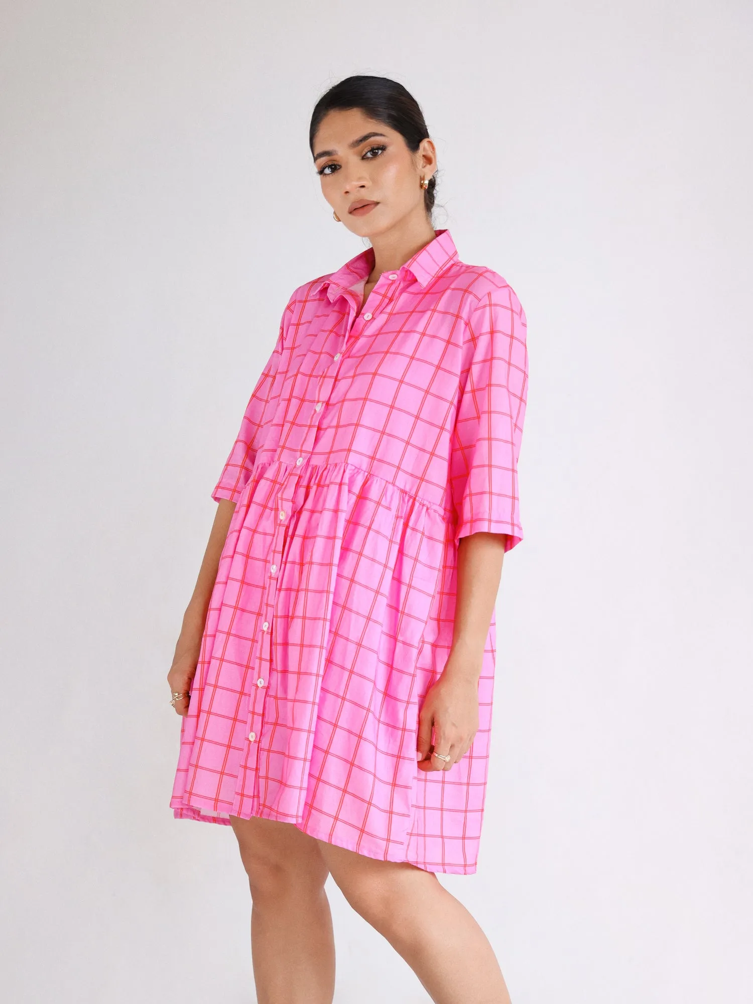 Button Down  Mini Dress