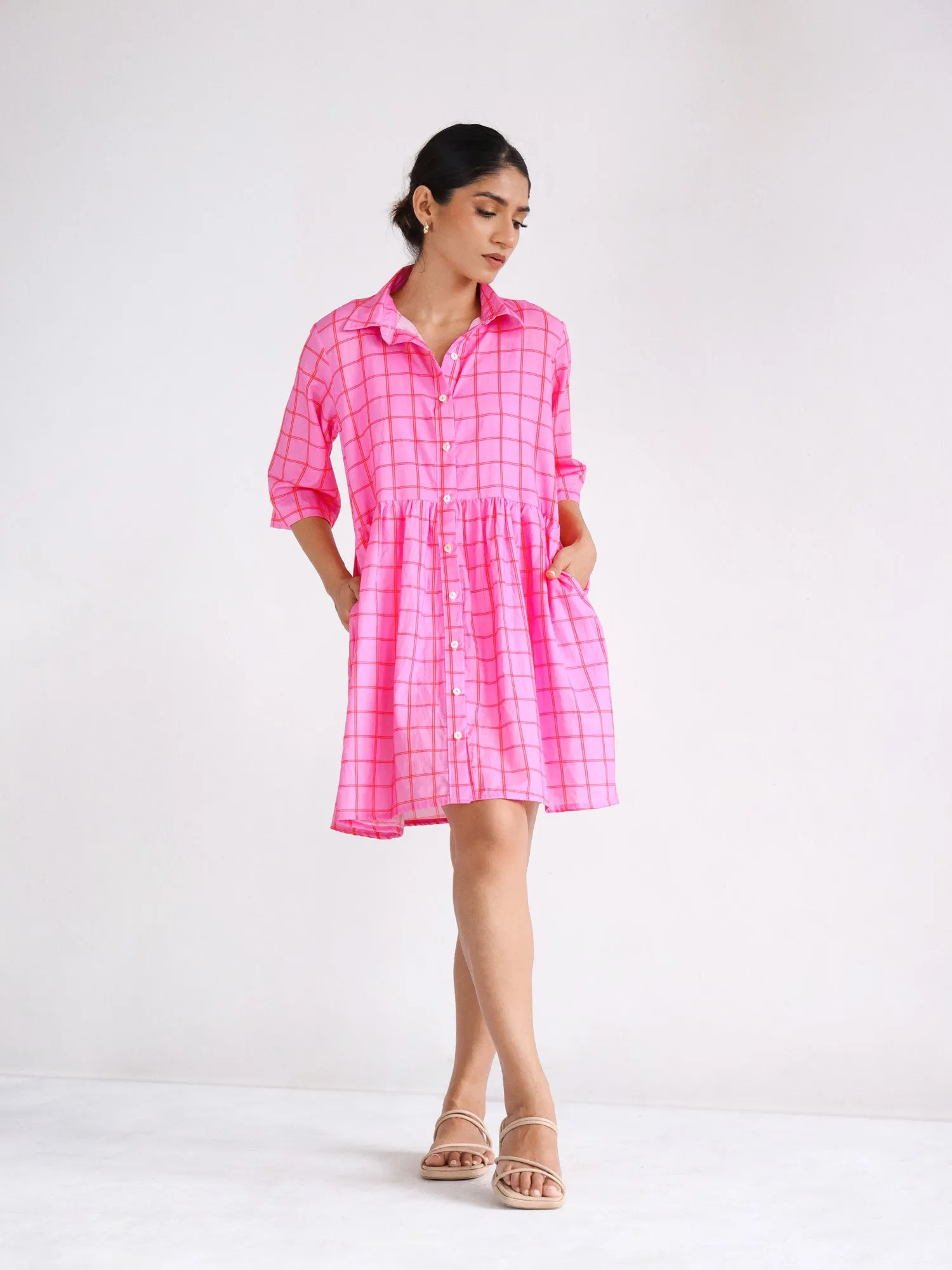 Button Down  Mini Dress