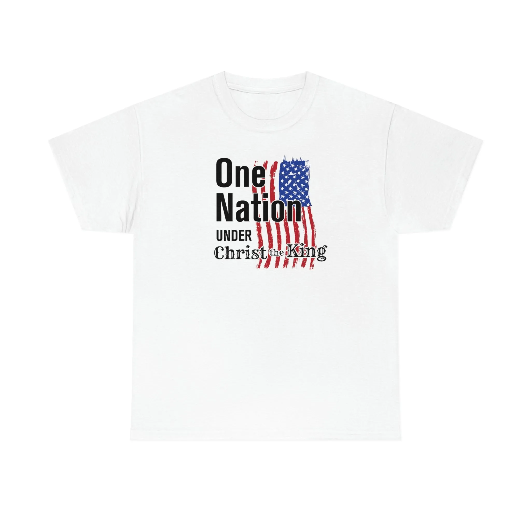 Christian Catholic American Flag Religious Men's Patriotic Unisex Heavy Cotton Tee sHIRT