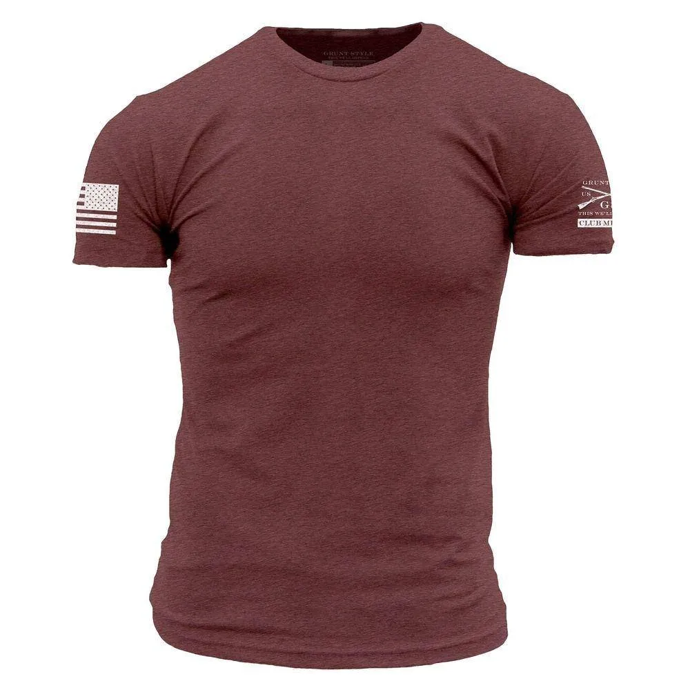 Club Member - Men's Basic T-Shirt - Heather Burgundy