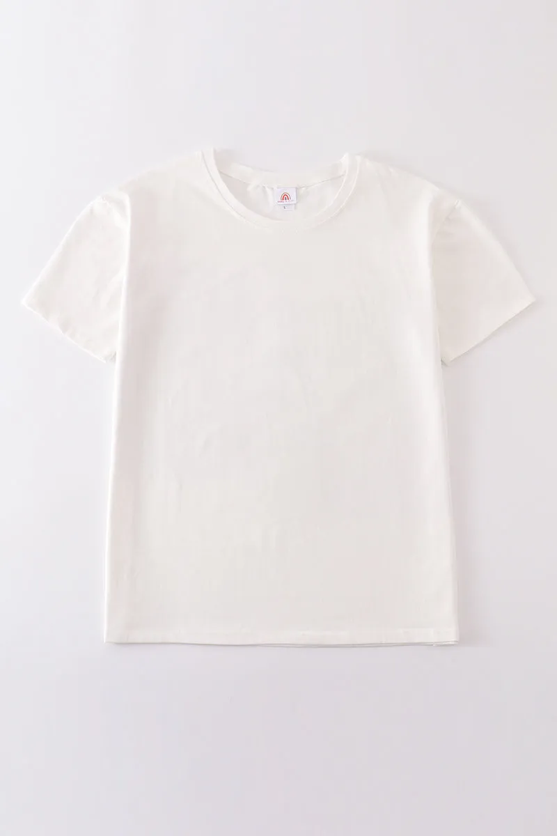 Cream Blank Basic T-shirt Adult Kids And Baby Bubble