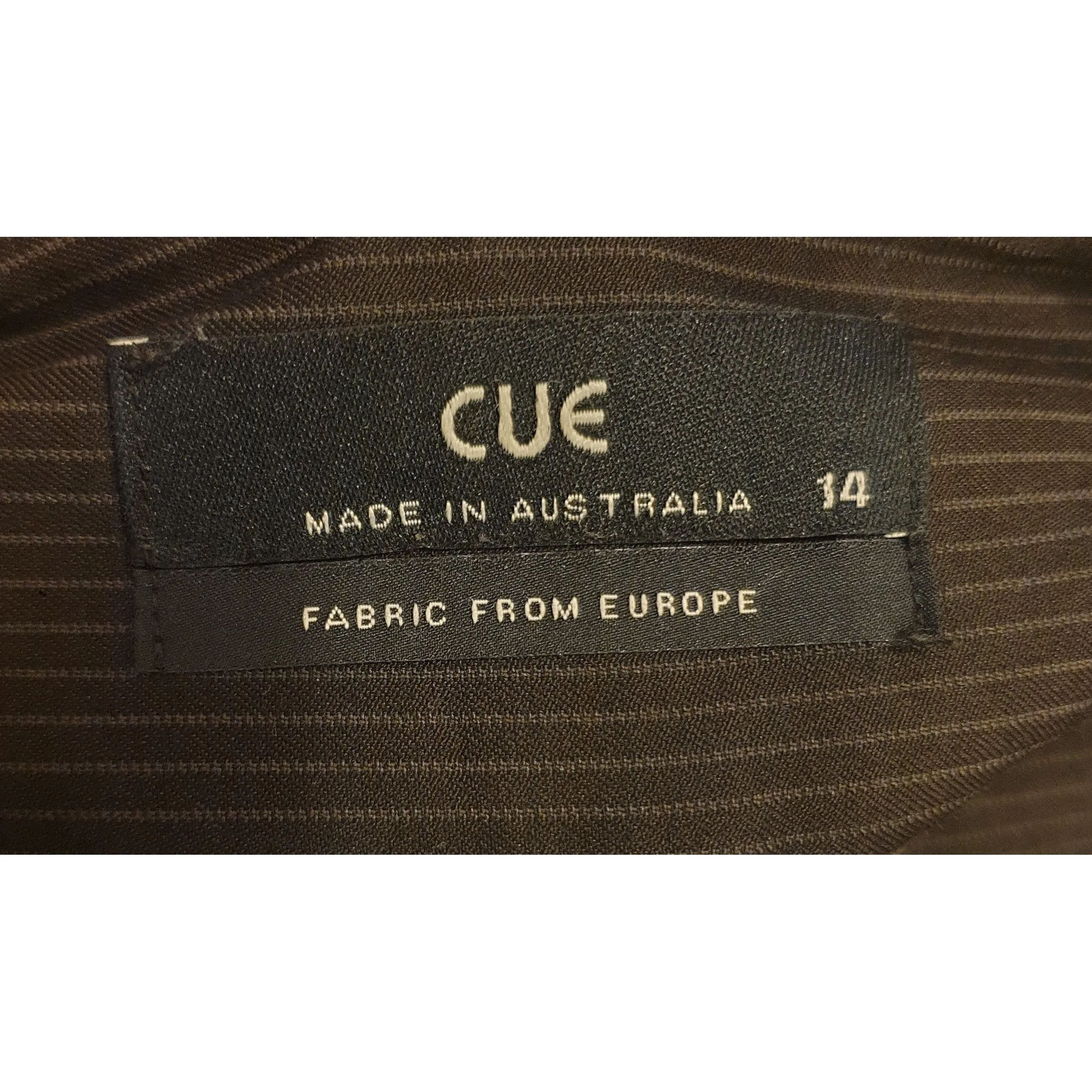 Cue black pinstripe straight leg pants with pockets size 14 (best fits size 12 - small 14)
