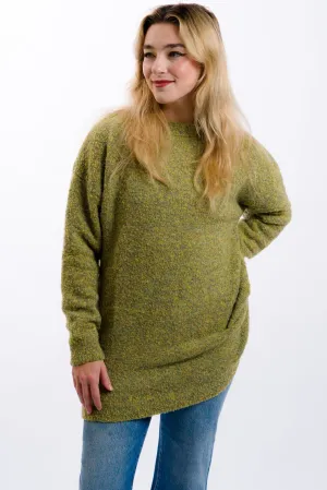 Daisy Street Boucle Slouchy Mini Dress - Green