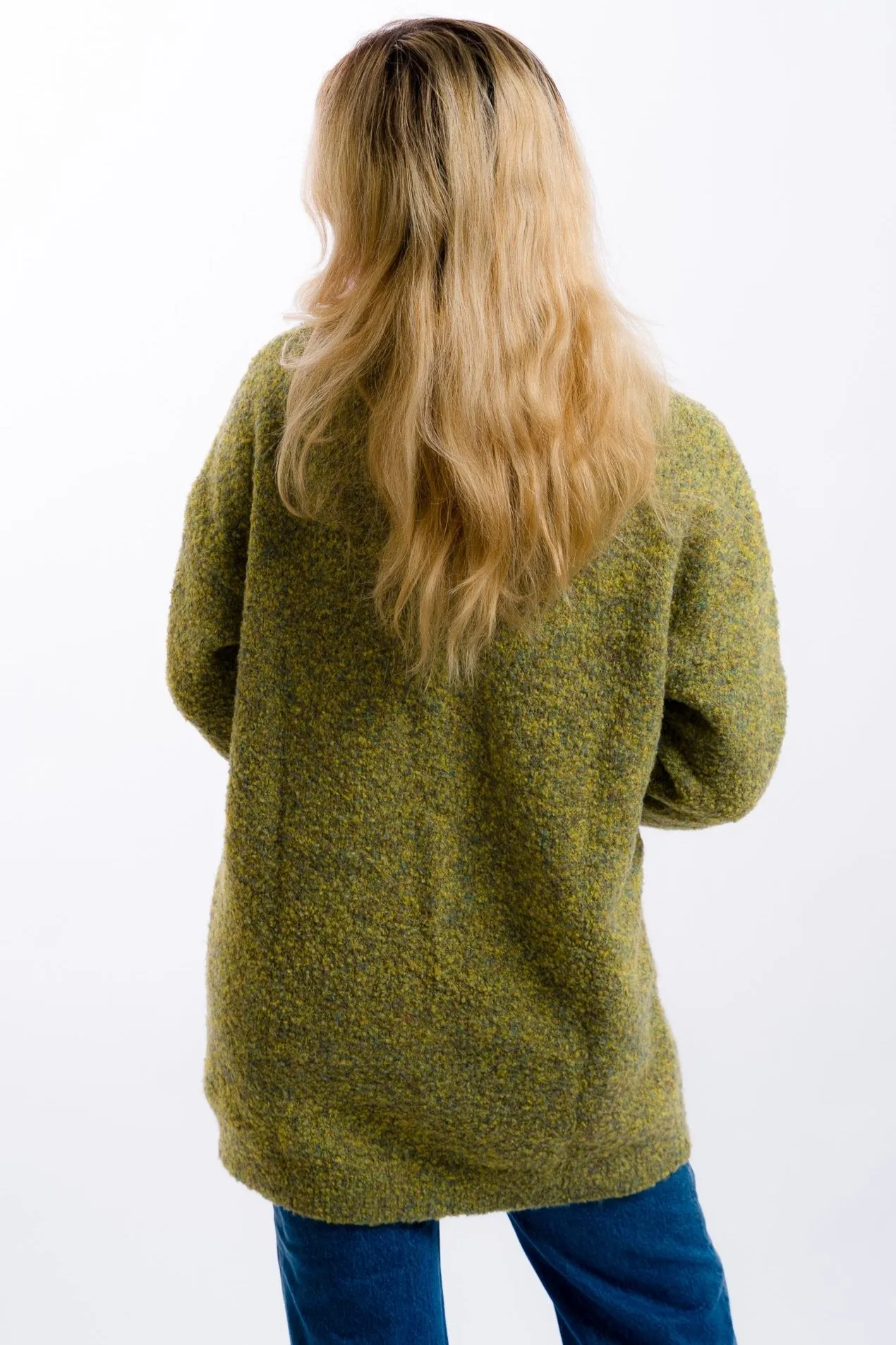 Daisy Street Boucle Slouchy Mini Dress - Green