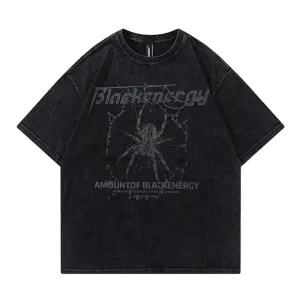 Dark Large Spider Washed T-shirt