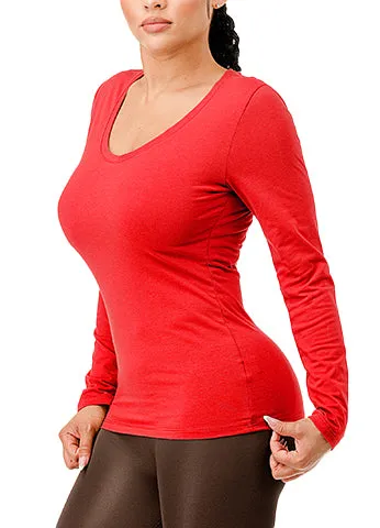 DODO BASIC V-NECK LONG SLEEVE  T-SHIRT(DWT1202) <Bundle>