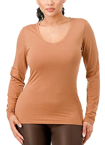 DODO BASIC V-NECK LONG SLEEVE  T-SHIRT(DWT1202) <Bundle>