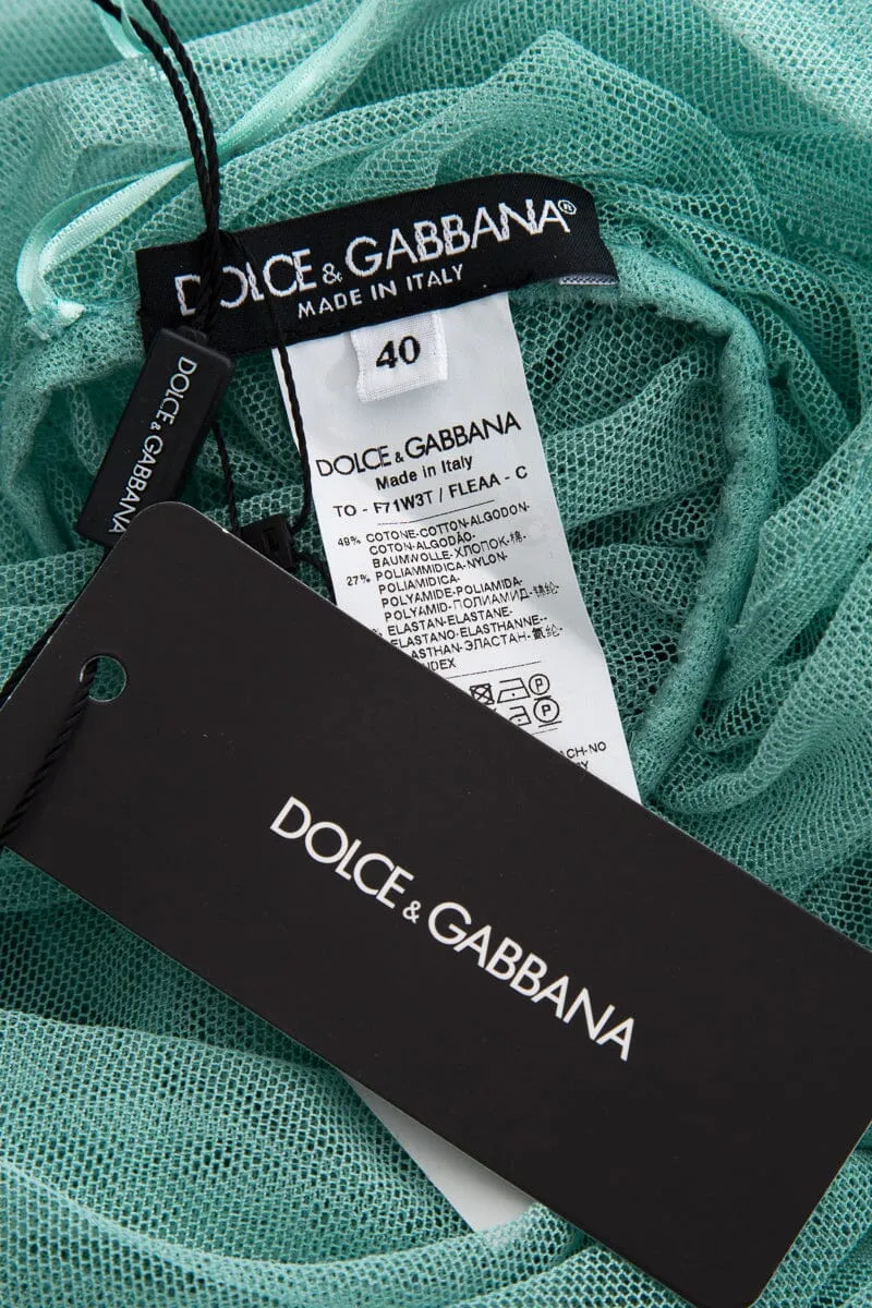 Dolce & Gabbana Mint Tulle Sleeveless Mini Dress SZ 40 NWT