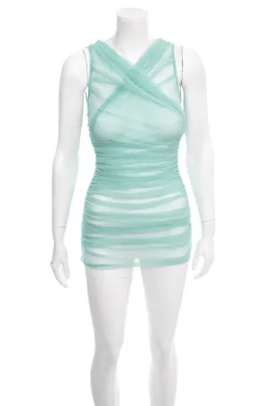 Dolce & Gabbana Mint Tulle Sleeveless Mini Dress SZ 40 NWT