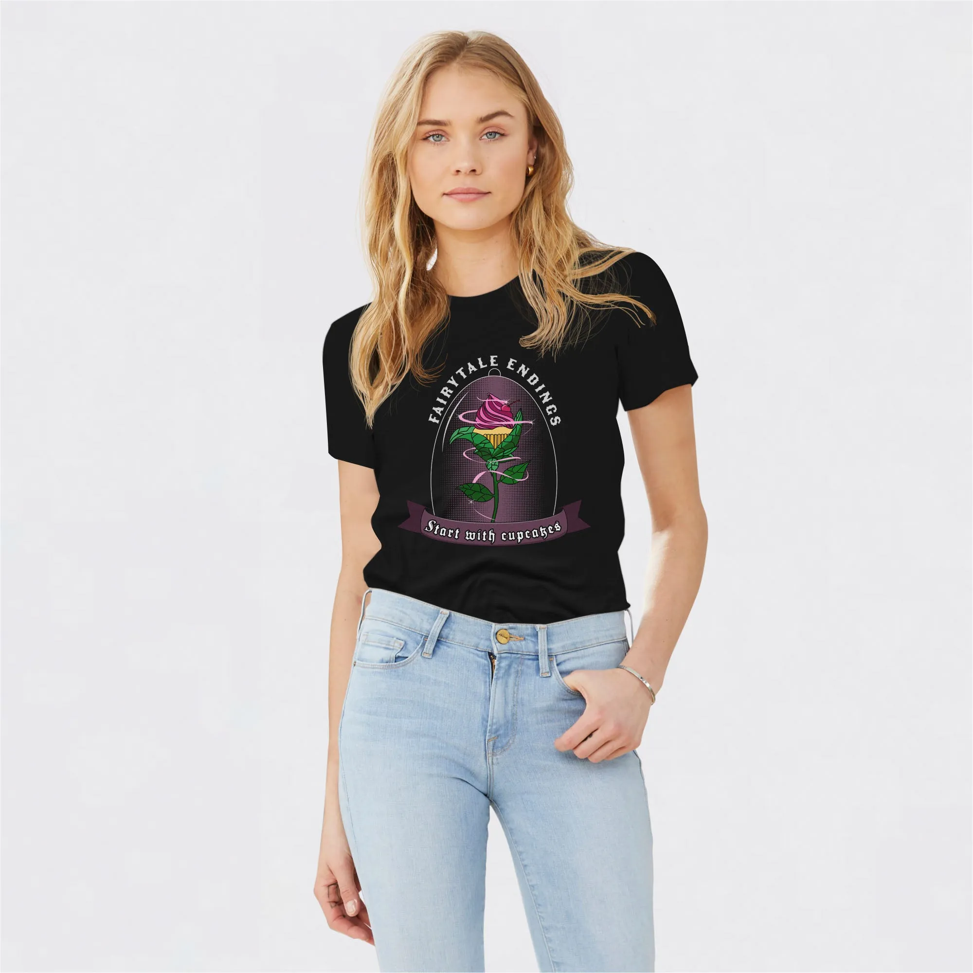 Enchanted Cupcake Rose Basic T-Shirt