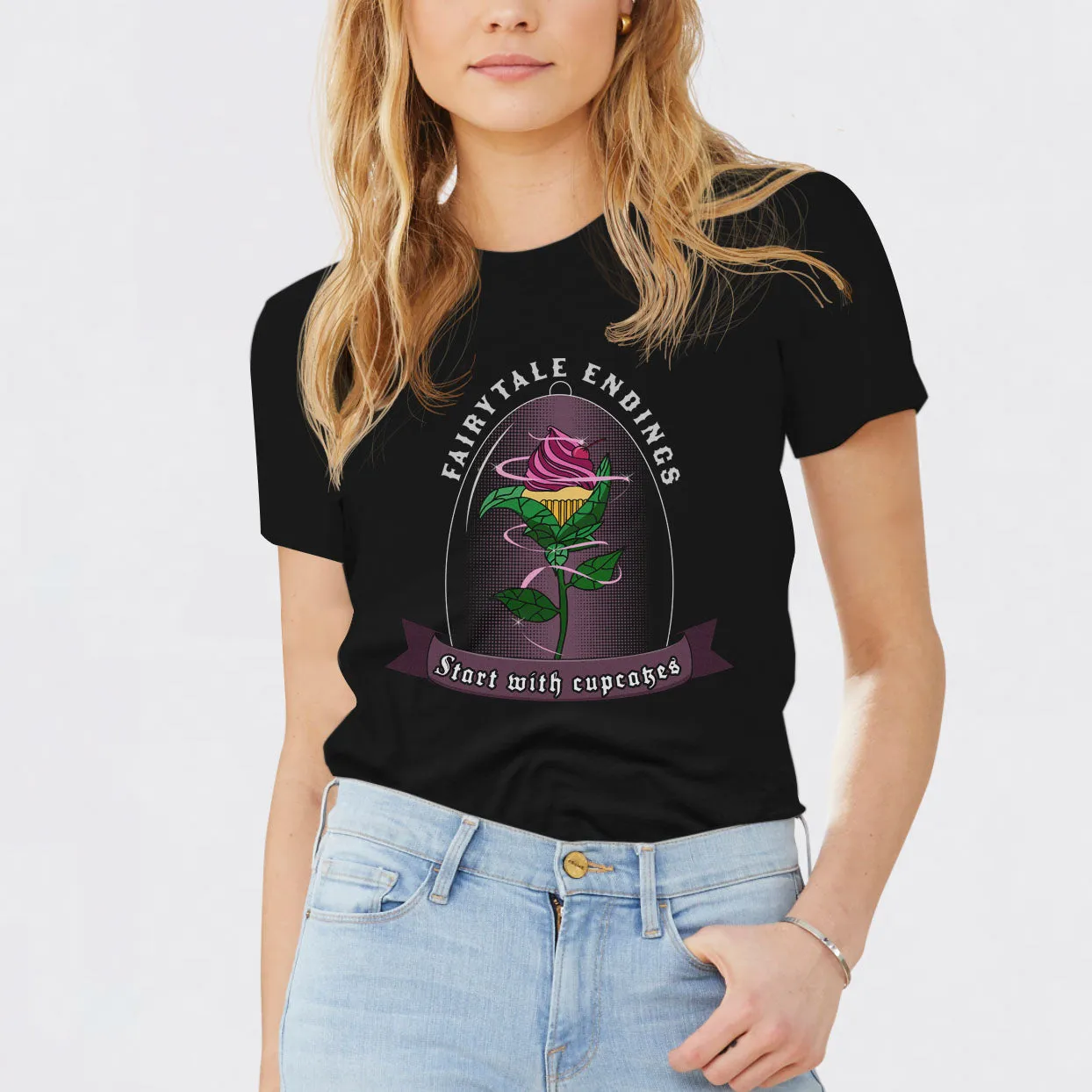 Enchanted Cupcake Rose Basic T-Shirt