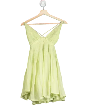 Free People Green Forever Mine Mini Dress UK M