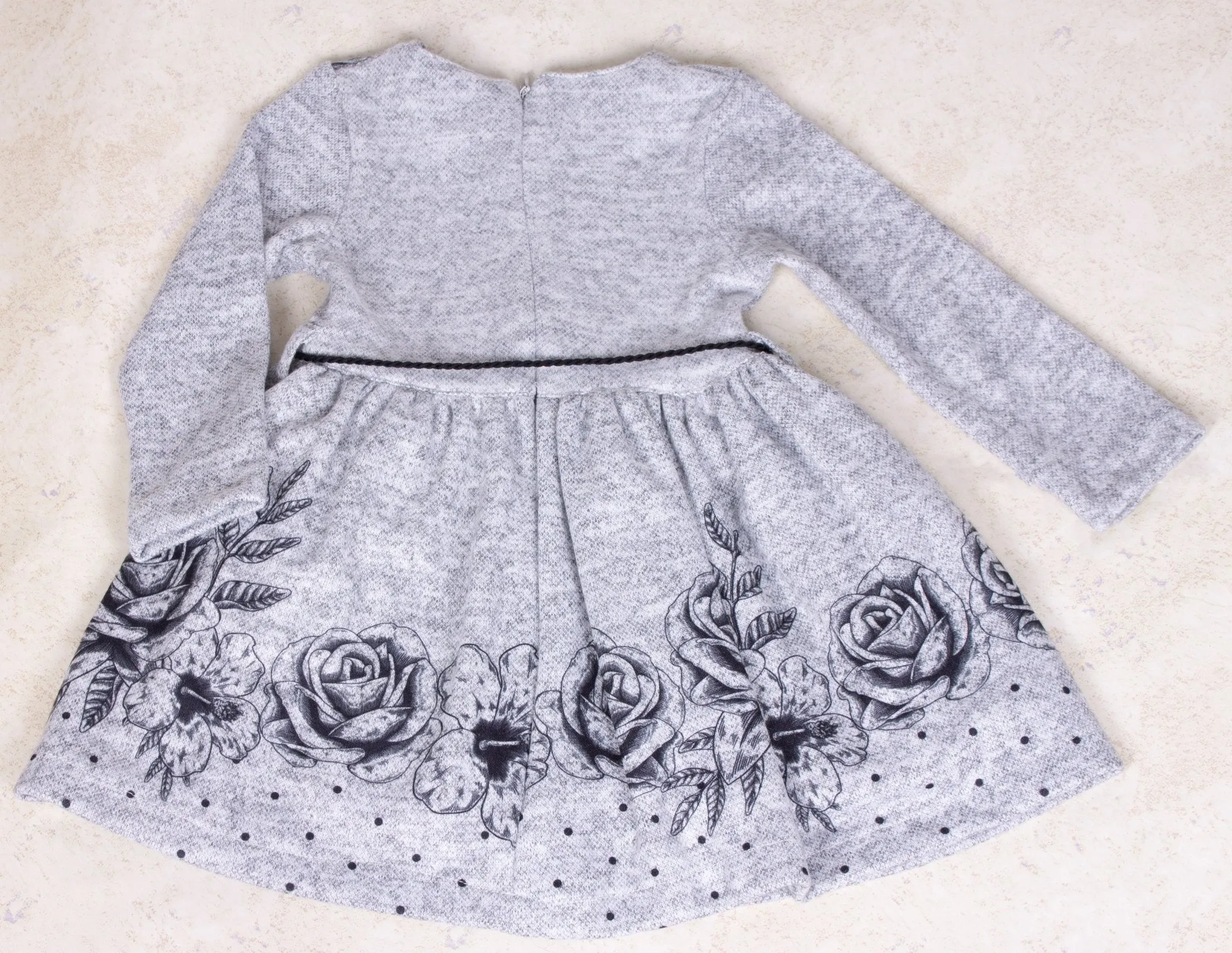Girls Long Sleeve Gray Dress