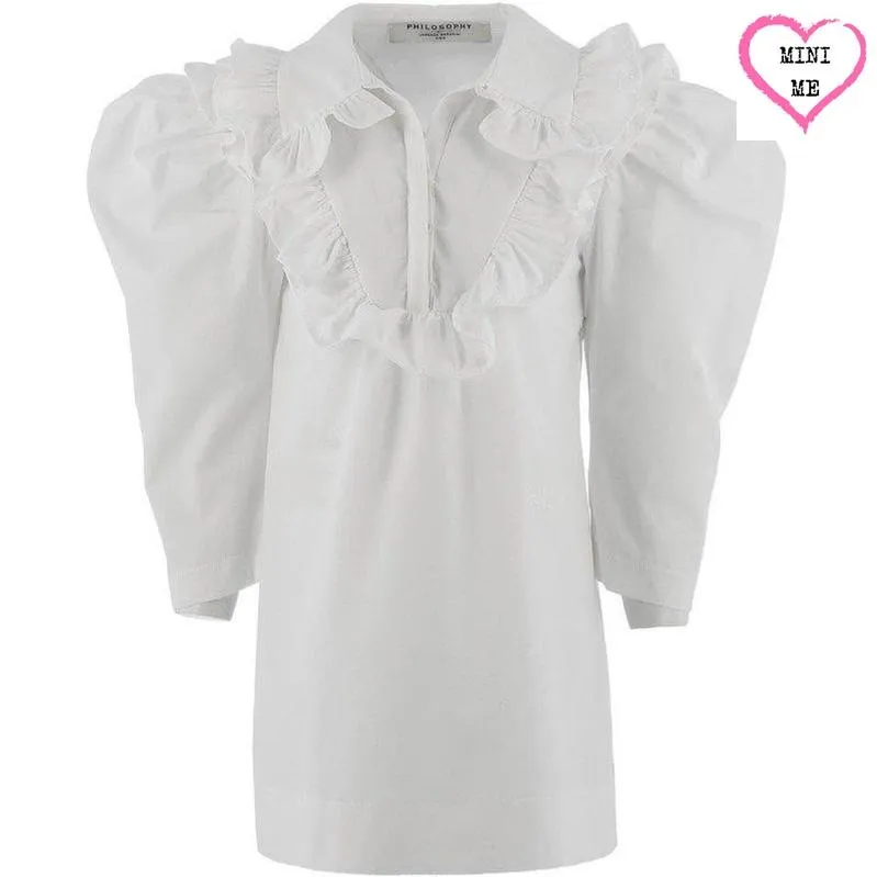 Girls White Frill Dress