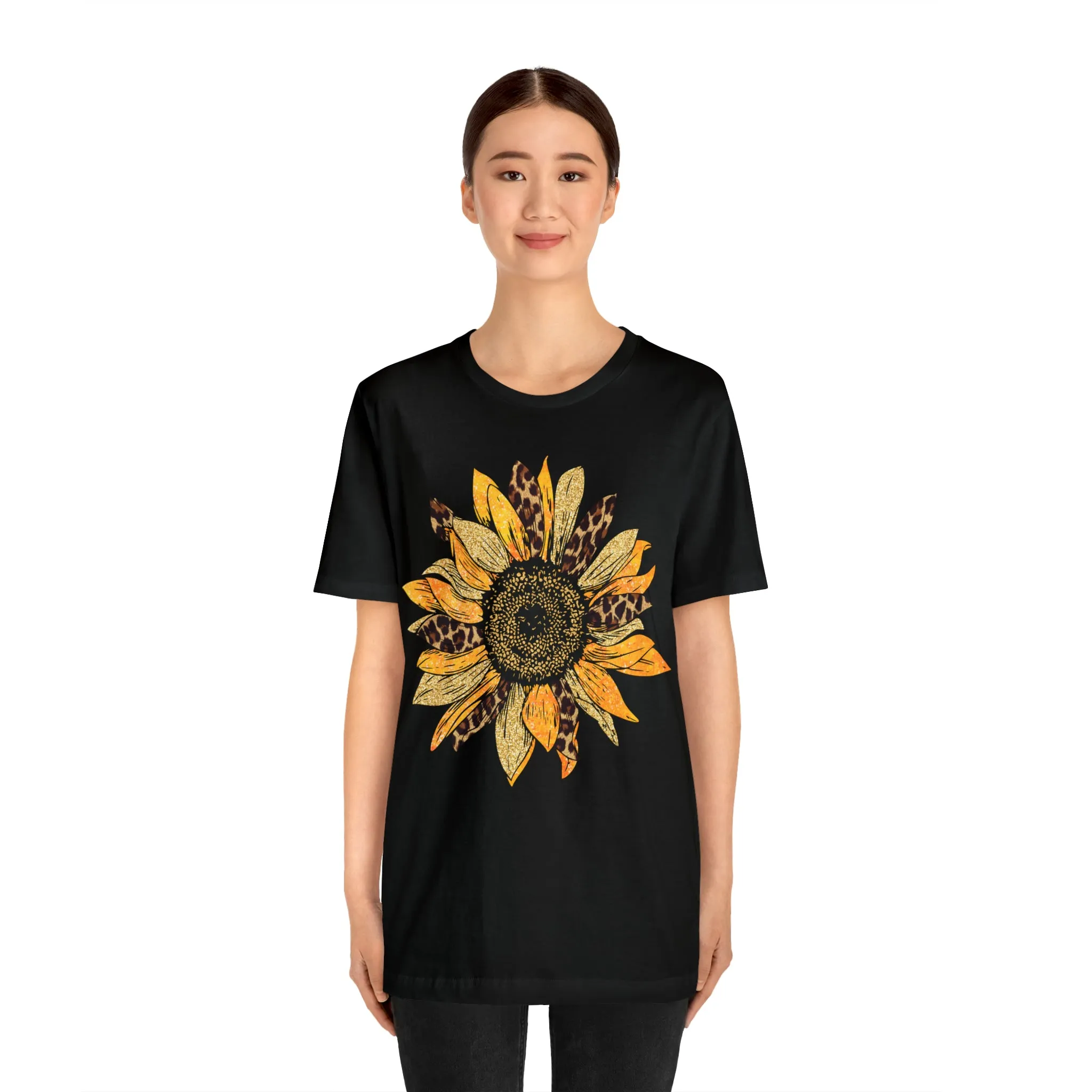 Hazel Blues® |  Sunflower Leopard Graphic Tee