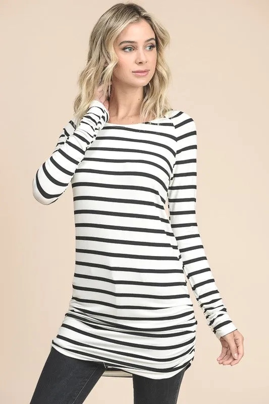 Ivory/Black Striped Tunic