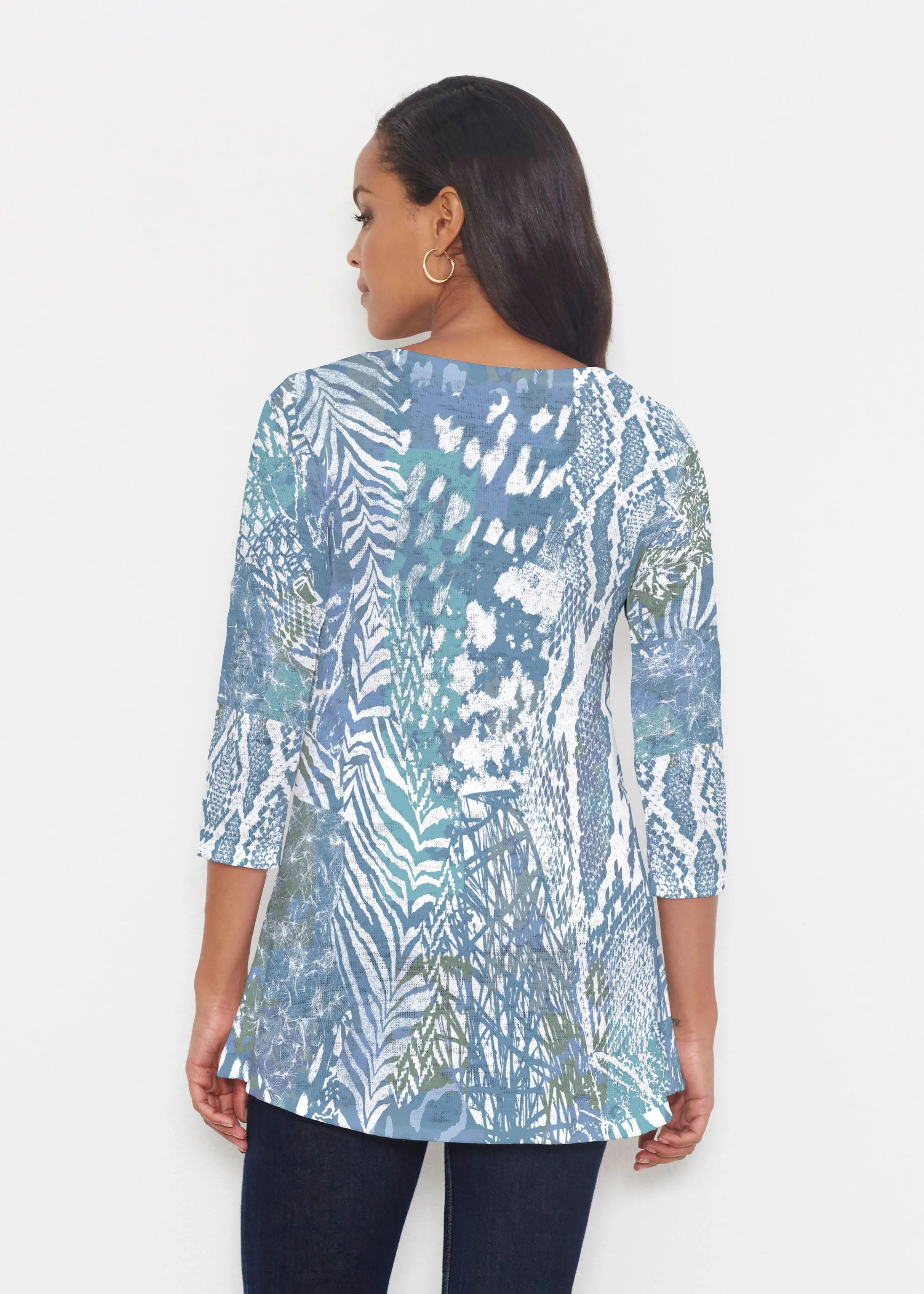 Jungle Warrior Blue (7850) ~ Katherine Hi-Lo Thermal Tunic