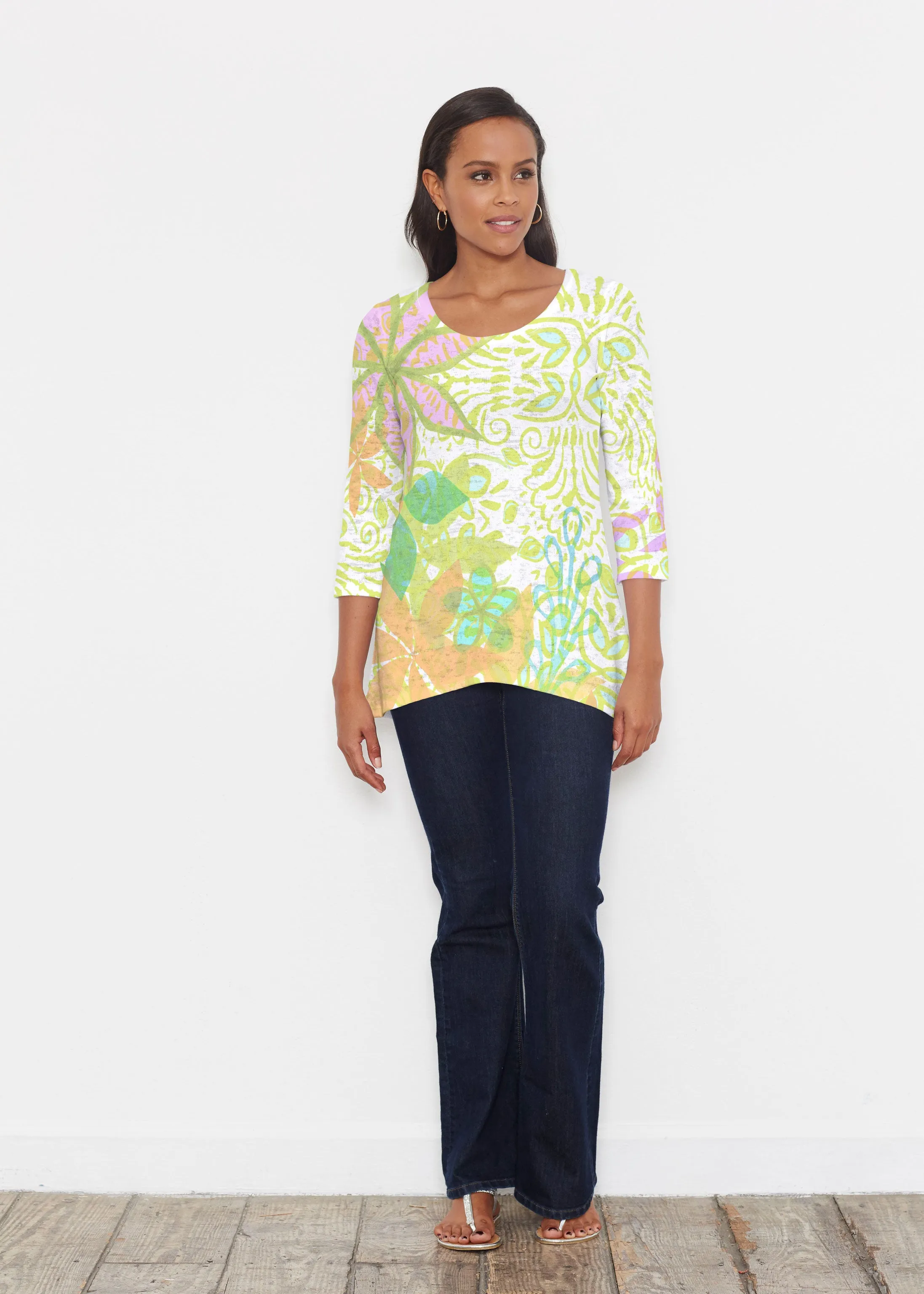 Kauai Lime (2301) ~ Katherine Hi-Lo Thermal Tunic