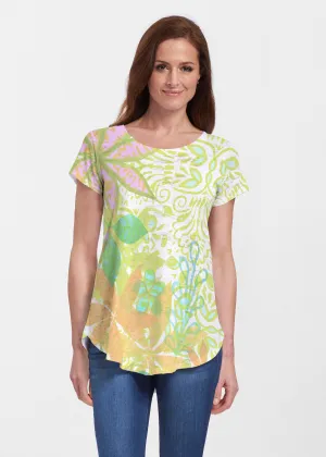 Kauai Lime (2301) ~ Signature Short Sleeve Scoop Neck Flowy Tunic