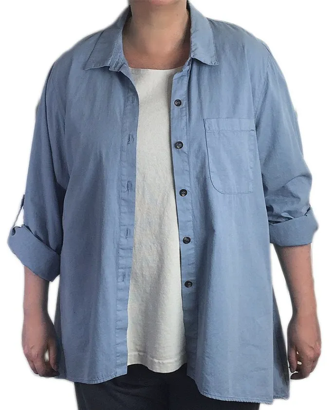 KLEEN High Low Cotton Boyfriend Shirt