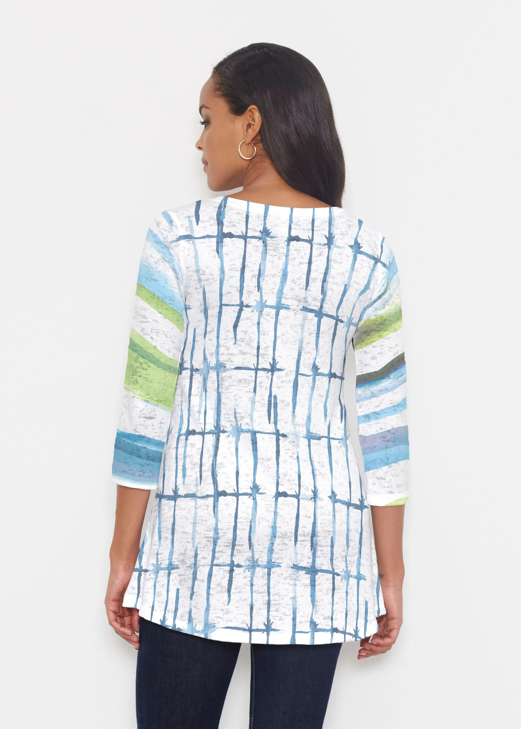 Knotted Stripe (7853) ~ Katherine Hi-Lo Thermal Tunic