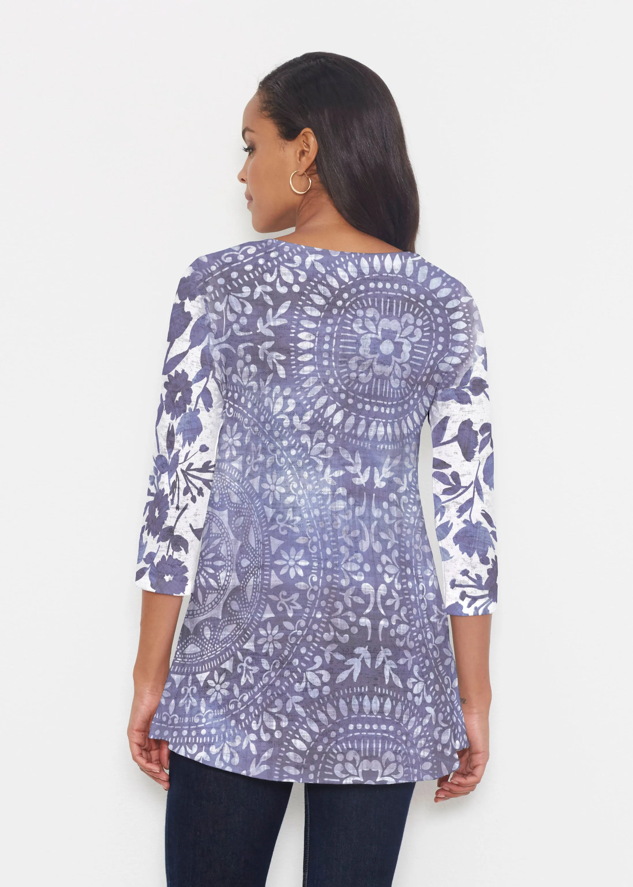 Medallion Flower (13453) ~ Katherine Hi-Lo Thermal Tunic