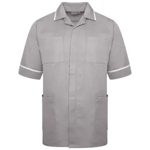 Mens Healthcare Tunic | Grey/White Trim
