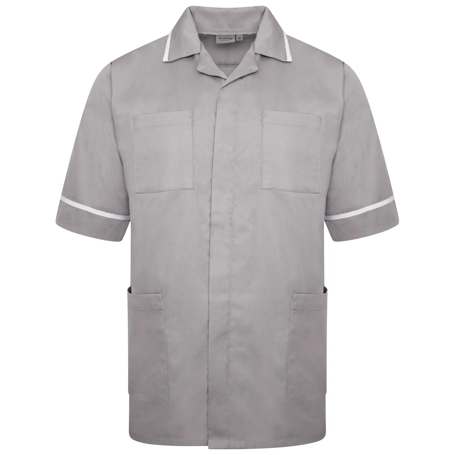 Mens Healthcare Tunic | Grey/White Trim