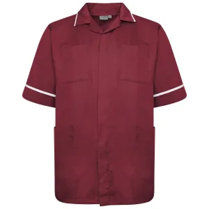 Mens Healthcare Tunic | Maroon/White Trim