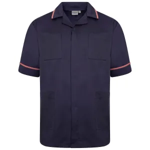 Mens Healthcare Tunic | Navy/Red Trim