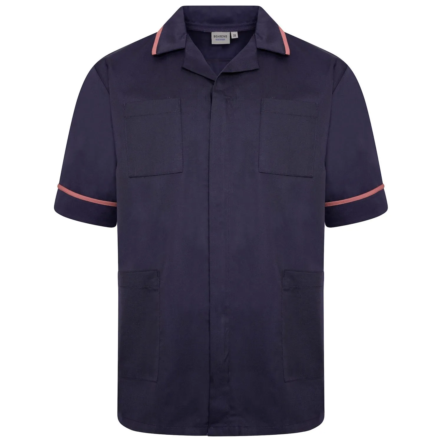 Mens Healthcare Tunic | Navy/Red Trim