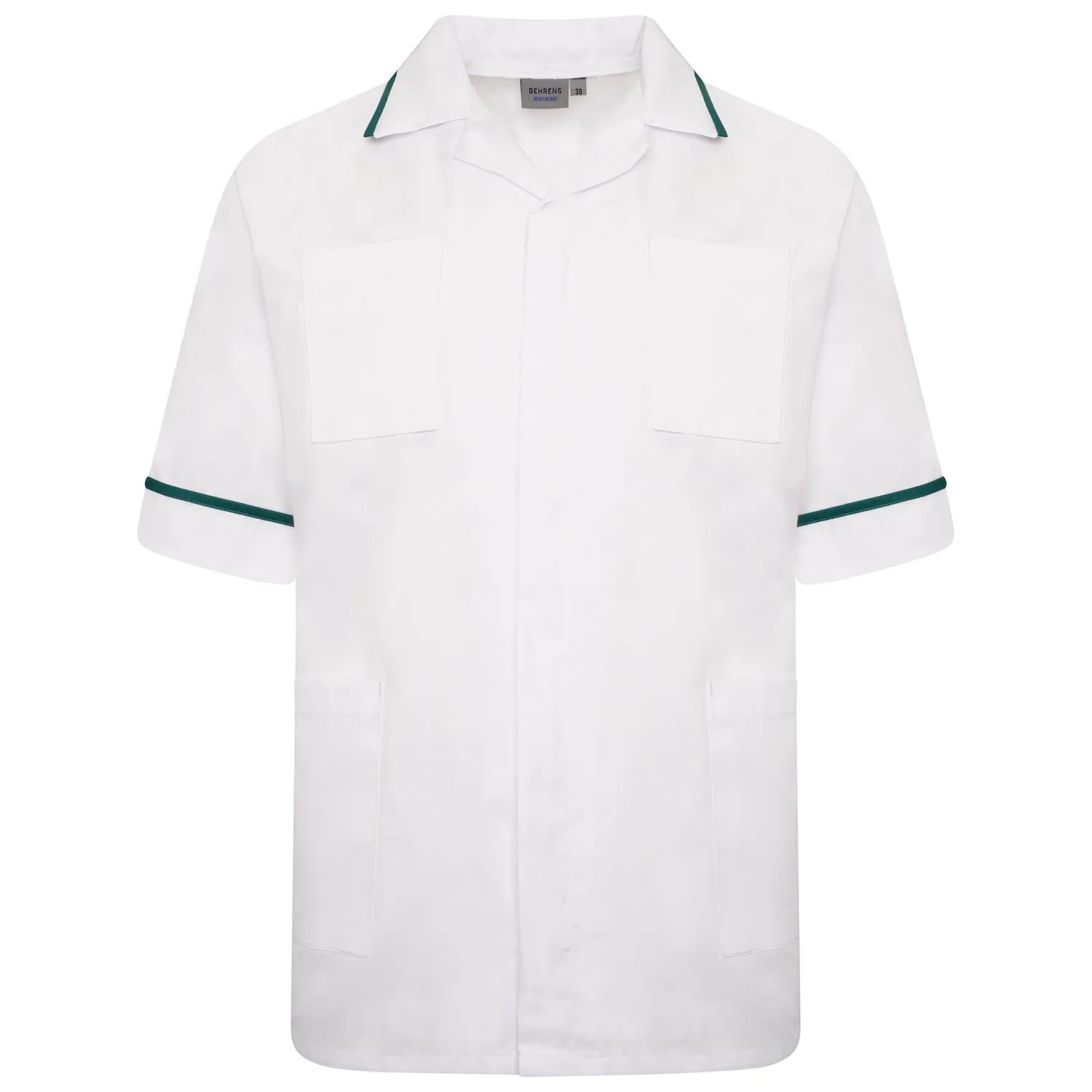Mens Healthcare Tunic | White Bottle/Green Trim