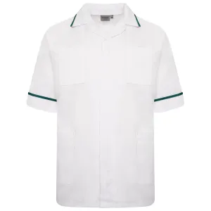 Mens Healthcare Tunic | White Bottle/Green Trim