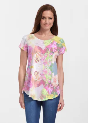 Mirage Pink (13140) ~ Signature Short Sleeve Scoop Neck Flowy Tunic