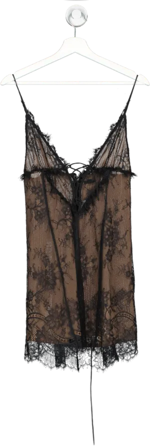NBD Black Lace Mini Dress UK S