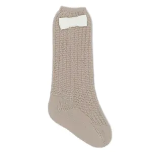 New In Rahigo Girls Camel & Cream Bow Socks
