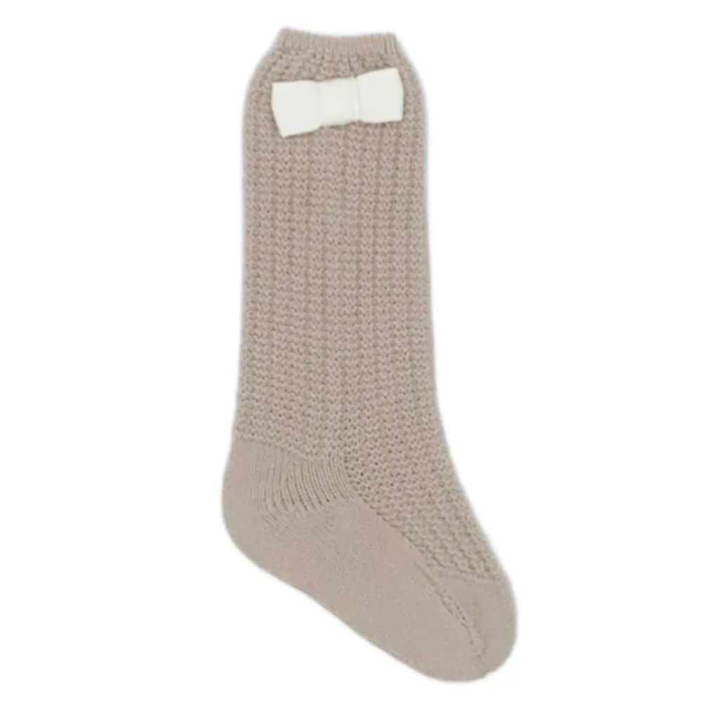 New In Rahigo Girls Camel & Cream Bow Socks