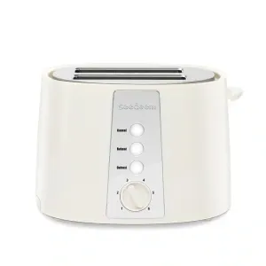 NEW Retails $66, SEEDEEM Toaster 2 Slice, 6 Shade Settings, Removable Crumb Tray, 750W - White