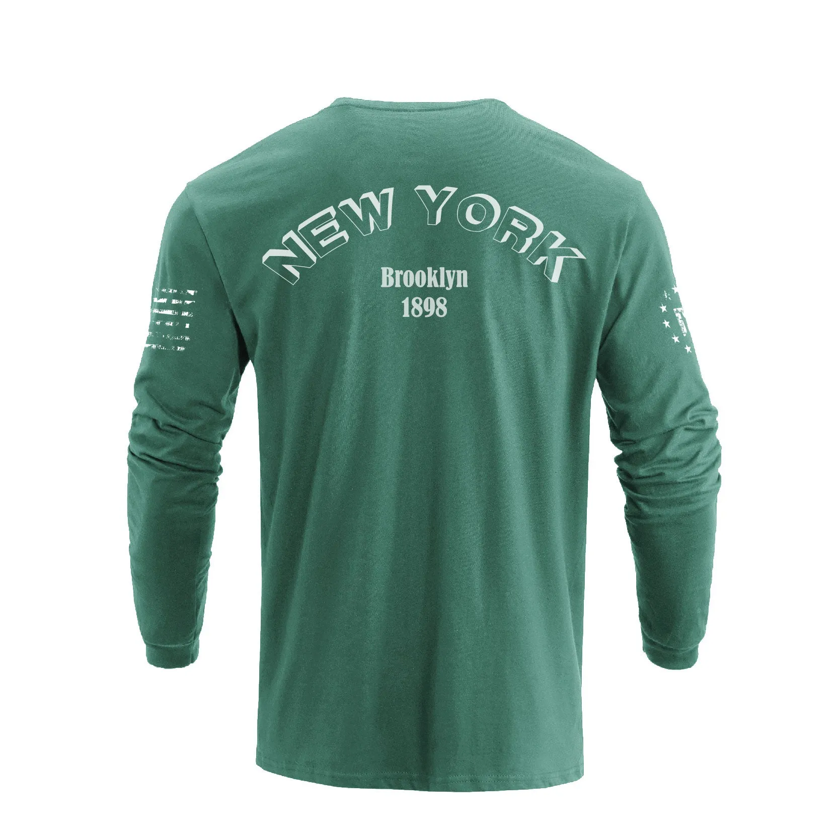 NEW YORK USA FLAG GRAPHIC LONG SLEEVE T-SHIRT